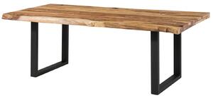 Jedálenský stôl Palisander 180x90x77 prírodný pieskovaný / U-nohy antracit matný METALL 5