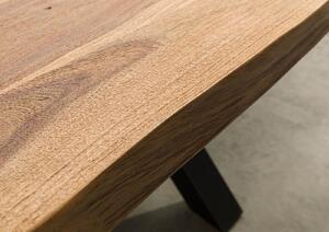 Jedálenský stôl Palisander 180x90x77 prírodný pieskovaný / X-nohy antracit matný METALL 5