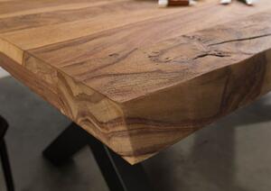 Jedálenský stôl Palisander 180x90x77 prírodný pieskovaný / X-nohy antracit matný METALL 5