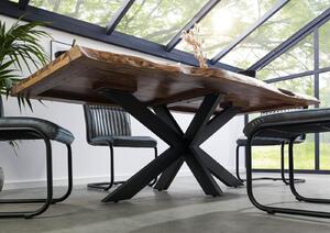 Jedálenský stôl Palisander 180x90x77 prírodný pieskovaný / krížový rám antracit matný METALL 5
