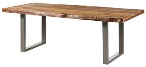 Stôl Palisander 180x90x77 prírodný pieskovaný / U-nohy strieborný mat METALL 5