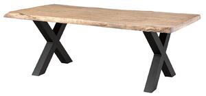 Stôl mango 180x90x77 béžový lakovaný / X-nohy antracit matný METALL 5
