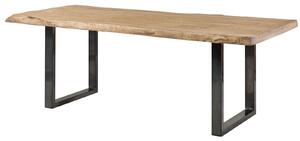 Jedálenský stôl mango 180x90x77 béžový lakovaný / U-nohy antracit lesklý METALL 5