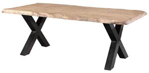 Stôl mango 200x100x77 béžový lakovaný / X-nohy antracit lesklý METALL 5