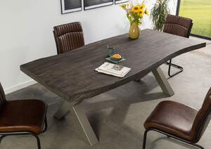 Stôl mango 180x90x77 sivý lakovaný / X-nohy strieborný matný METALL 5