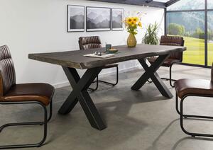 Stôl mango 200x100x77 sivý lakovaný / X-nohy antracit matný METALL 5
