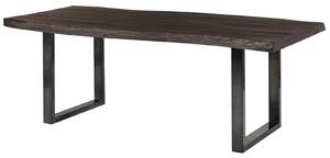 Jedálenský stôl mango 180x90x77 sivý lakovaný / U-nohy antracit lesklý METALL 5