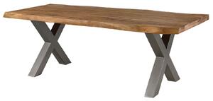 Stôl Palisander 180x90x77 prírodný morený / X-nohy strieborný mat METALL 5