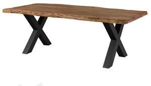 Jedálenský stôl Palisander 200x100x77 prírodný morený / X-nohy antracit matný METALL 5