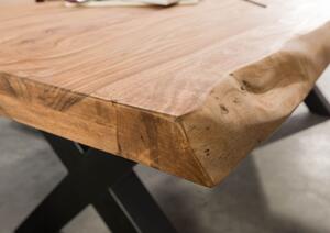 Jedálenský stôl Palisander 180x90x77 prírodný morený / X-nohy antracit matný METALL 5