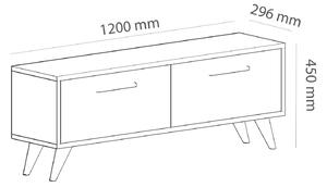 TV stolík/skrinka Mesa (biela + antracit). Vlastná spoľahlivá doprava až k Vám domov. 1067167
