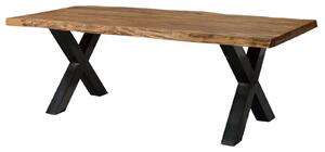 Stôl Palisander 200x100x77 prírodný morený / X-nohy antracit lesklý METALL 5