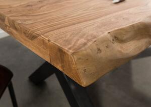 Stôl Palisander 200x100x77 prírodný morený / X-nohy antracit lesklý METALL 5