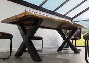Stôl Palisander 180x90x77 prírodný morený / X-nohy antracit lesklý METALL 5