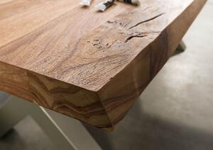 Stôl Palisander 200x100x77 prírodný pieskovaný / X-nohy strieborný mat METALL 5