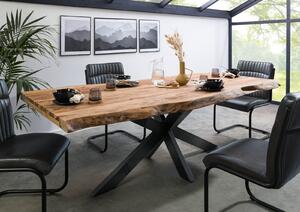 Stôl Palisander 200x100x77 prírodný pieskovaný / krížový rám antracit lesklý METALL 5