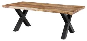 Stôl Palisander 180x90x77 prírodný pieskovaný / X-nohy antracit lesklý METALL 5