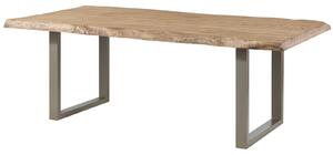 Stôl mango 180x90x77 béžový lakovaný / U-nohy strieborné matné METALL 5