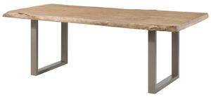 Stôl mango 200x100x77 béžový lakovaný / U-nohy strieborné matné METALL 5