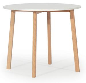 Jedálenský stôl Ronko 90x76x90 cm (biela, buk)