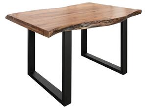 Stôl akácia 140x90x77 prírodný lak / U-nohy antracit matný METALL 5
