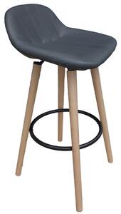 Jednoduchá a štýlová barová stolička v sivej ekokoži (a-460 sivá)