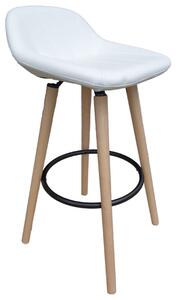 Jednoduchá a štýlová barová stolička v bielej ekokoži (a-460 biela)