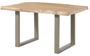 Stôl mango 140x90x77 béžový lakovaný / U-nohy strieborné matné METALL 5