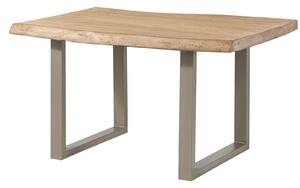 Stôl mango 140x90x77 béžový lakovaný / U-nohy strieborné matné METALL 5