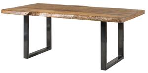 Jedálenský stôl mango 180x90x77 prírodný lakovaný / U-nohy antracit lesklý METALL 5