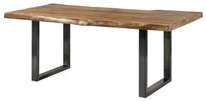 Jedálenský stôl mango 200x100x77 prírodný lakovaný / U-nohy antracit lesklý METALL 5
