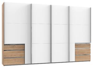 SKRIŇA S POS. DVER. – HOR.VED, biela, farba duba, 350,00/216,00/65,00 cm MID.YOU - Skrine, Online Only