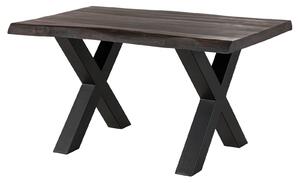 Stôl mango 140x90x77 sivý lakovaný / X-nohy antracit matný METALL 5