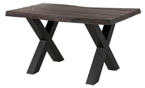 Stôl mango 140x90x77 sivý lakovaný / X-nohy antracit matný METALL 5