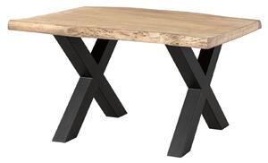 Stôl mango 140x90x77 béžový lakovaný / X-nohy antracit matný METALL 5