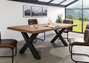 Jedálenský stôl Palisander 180x90x77 sivý morený / X-nohy antracit matný METALL 5