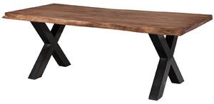 Stôl Palisander 180x90x77 sivý morený / X-nohy antracit lesklý METALL 5