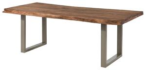 Stôl Palisander 180x90x77 sivý morený / U-nohy strieborné matné METALL 5