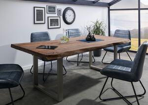 Jedálenský stôl Palisander 200x100x77 sivý morený / U-nohy strieborné matné METALL 5