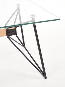 HALMAR Allegra sklenený konferenčný stolík priehľadná / čierna / prírodná