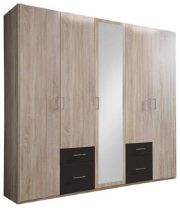 SKRIŇA S OTOČNÝMI DVERAMI, grafitová, farba duba, 225/210/58 cm MID.YOU - Skrine, Online Only