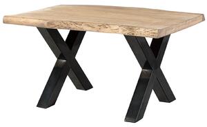 Stôl mango 160x90x77 béžový lakovaný / X-nohy antracit lesklý METALL 5