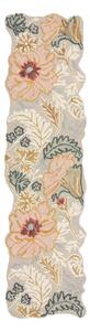 Svetloružový ručne tkaný vlnený behúň 60x230 cm Daphne Shaped Floral – Flair Rugs