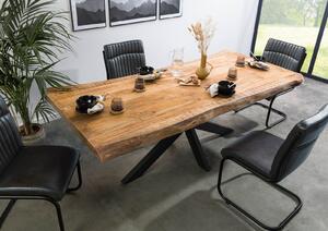 Jedálenský stôl mango 180x90x77 prírodný lakovaný / krížový rám antracit matný METALL 5