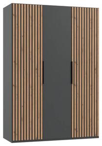 SKRIŇA S OTOČNÝMI DVERAMI, farba duba, grafitová, 150/216/58 cm MID.YOU - Online Only zostavy, Online Only