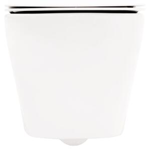 Rea Carlo Mini Rimless, závesná záchodová misa 49x36,5 cm so sedátkom s pomalým zatváraním, biela, REA-C1259