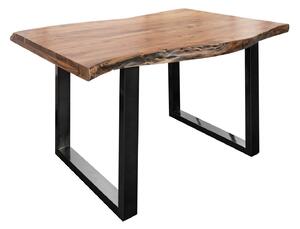 Stôl akácia 140x90x77 prírodný lakovaný / U-nohy antracit lesklý METALL 5