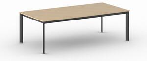 Kancelársky stôl PRIMO INVITATION, čierna podnož, 2400 x 1200 mm, breza