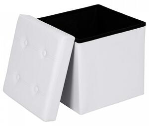 SONGMICS Úložný sedací box čalúnený skladacie 38 cm biely
