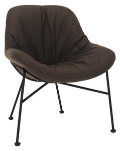 Jedálenská stolička, látka s efektom brúsenej kože hnedá, KALIFA